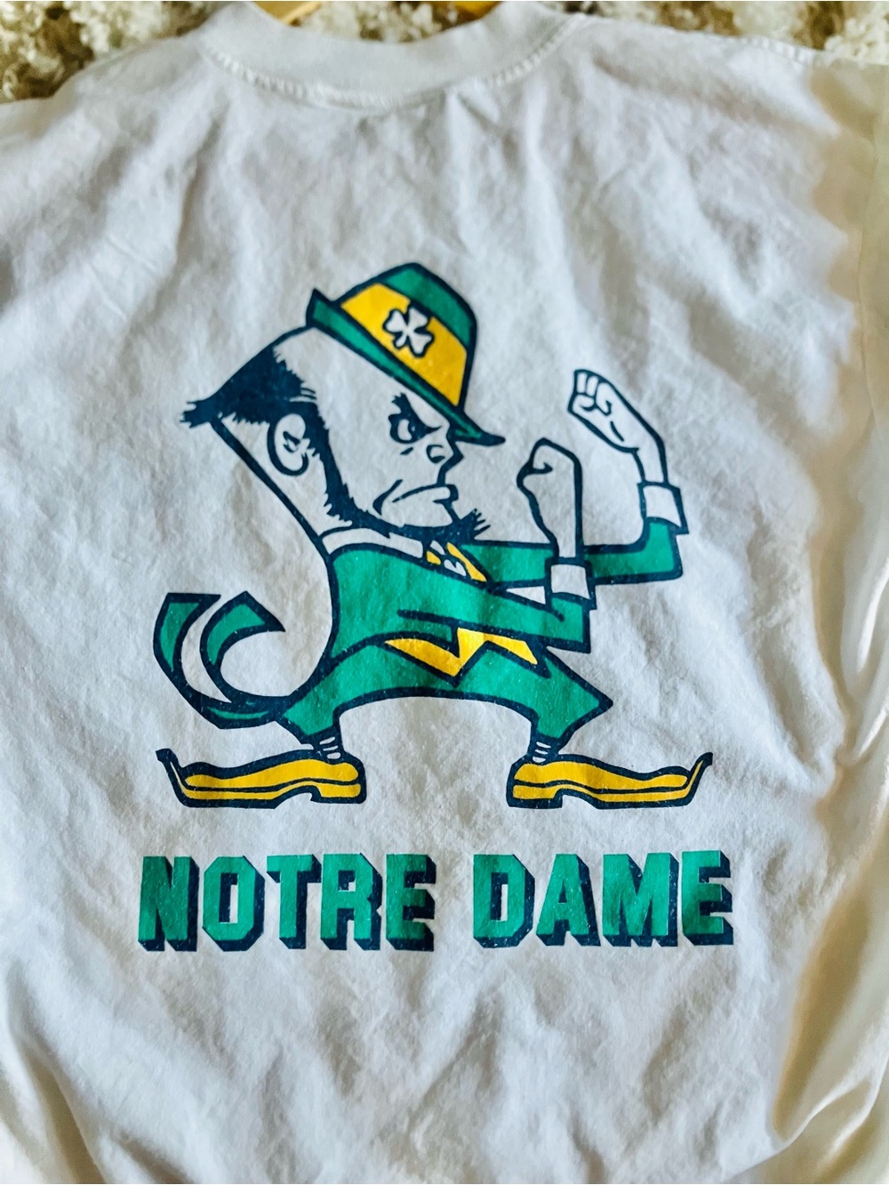 Vintage Notre Dame Fighting Irish College Concepts LS Double Sided Shirt Sz M.
